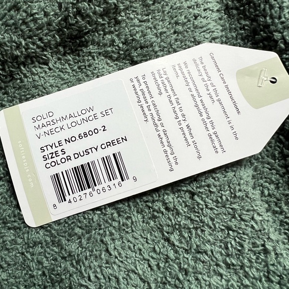 Softies Marshmallow V-neck lounge set dusty green size S NWT - Picture 4 of 8